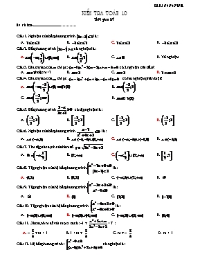 Kiểm tra 45 phút môn học Toán 10